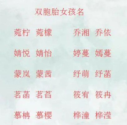 时尚有内涵的双胞胎宝宝取名，读着顺口，寓意深刻